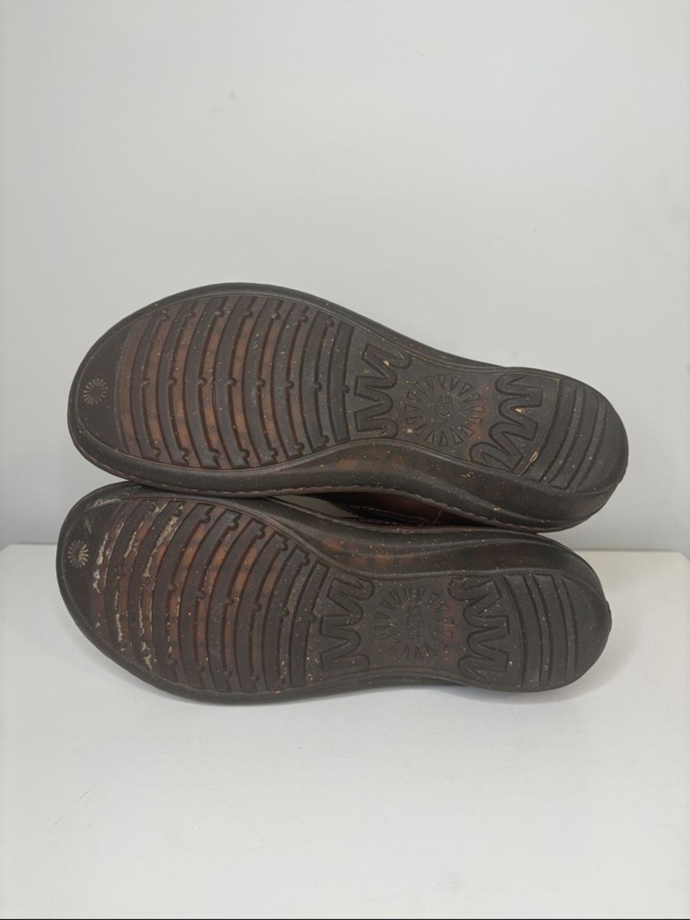 UGG Brown Leather Women's Ankle Booties - Picture 6 of 9
